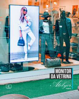 atelyer venice - monitor da vetrina - negozio abbigliamento - marketing display verona